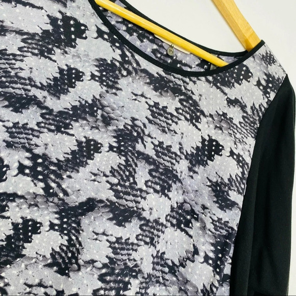Rebecca Taylor Black Silk Reptile Snakeprint Blouse Top Women’s Size 10 - Picture 4 of 8